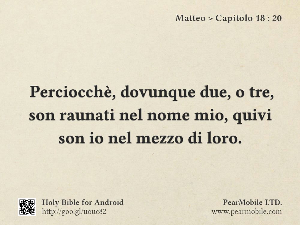 Matteo, Capitolo 18:20